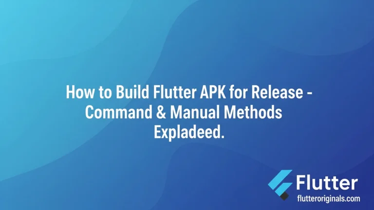 Build Flutter APK for Release